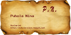 Puhola Nina névjegykártya