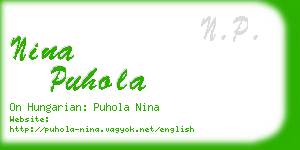 nina puhola business card